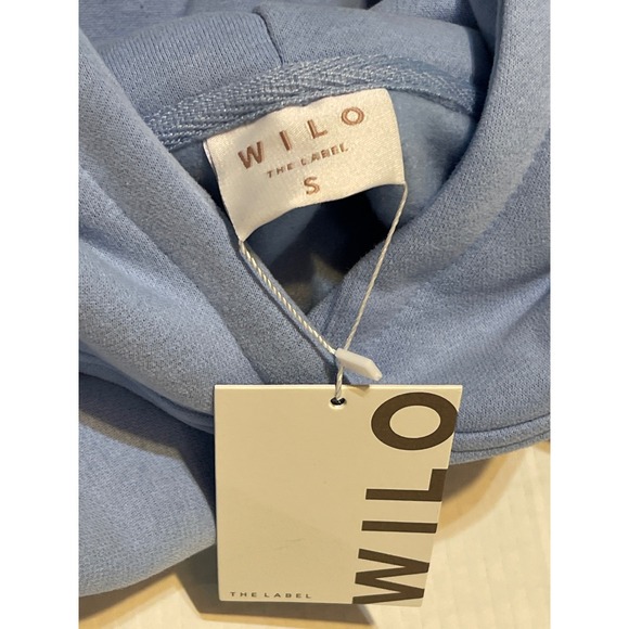 Wilo The Label Club Wilo Hoodie Blue Peach Heart Graphic Sweatshirt Womens Small - Picture 7 of 7